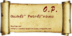 Oszkó Petróniusz névjegykártya